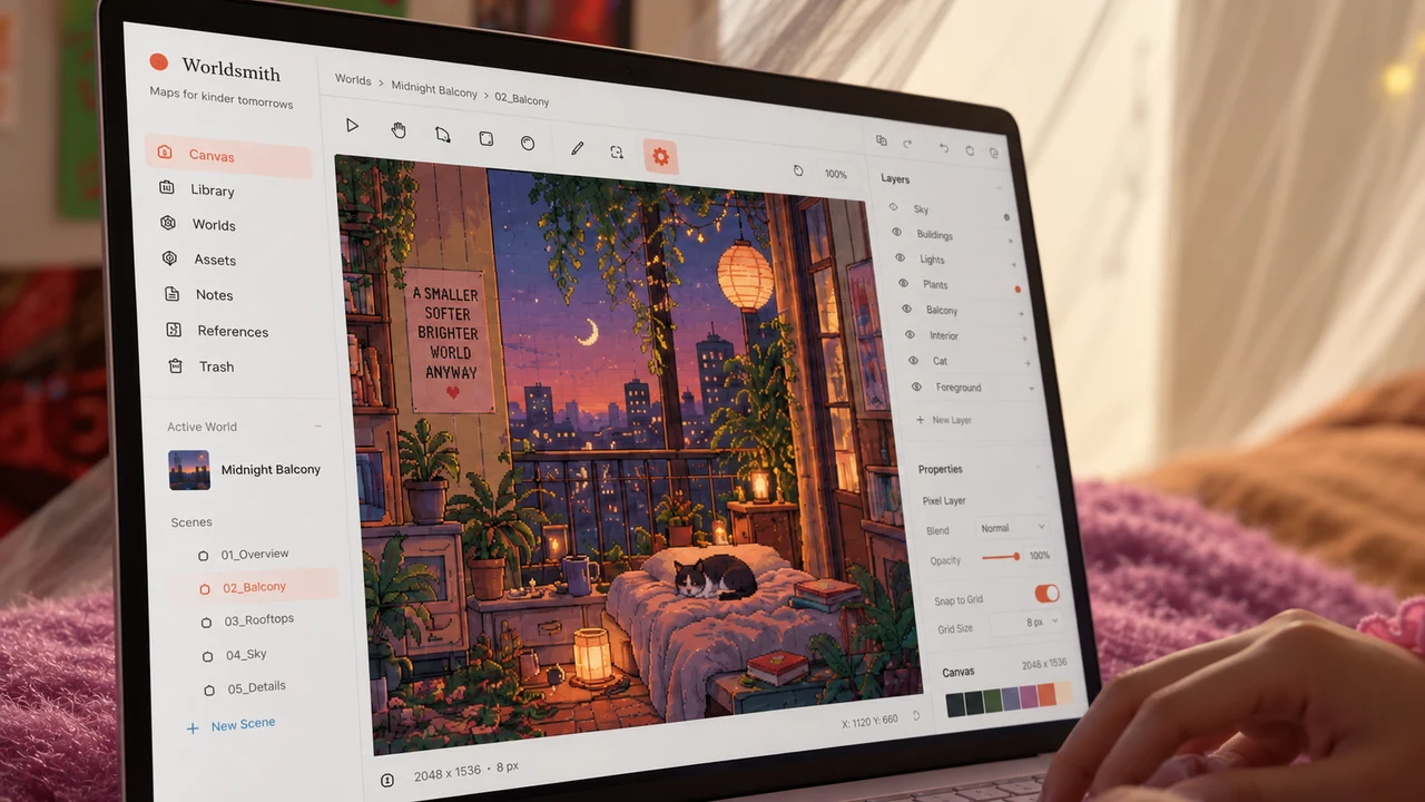 The artwork inside the Worldsmith application