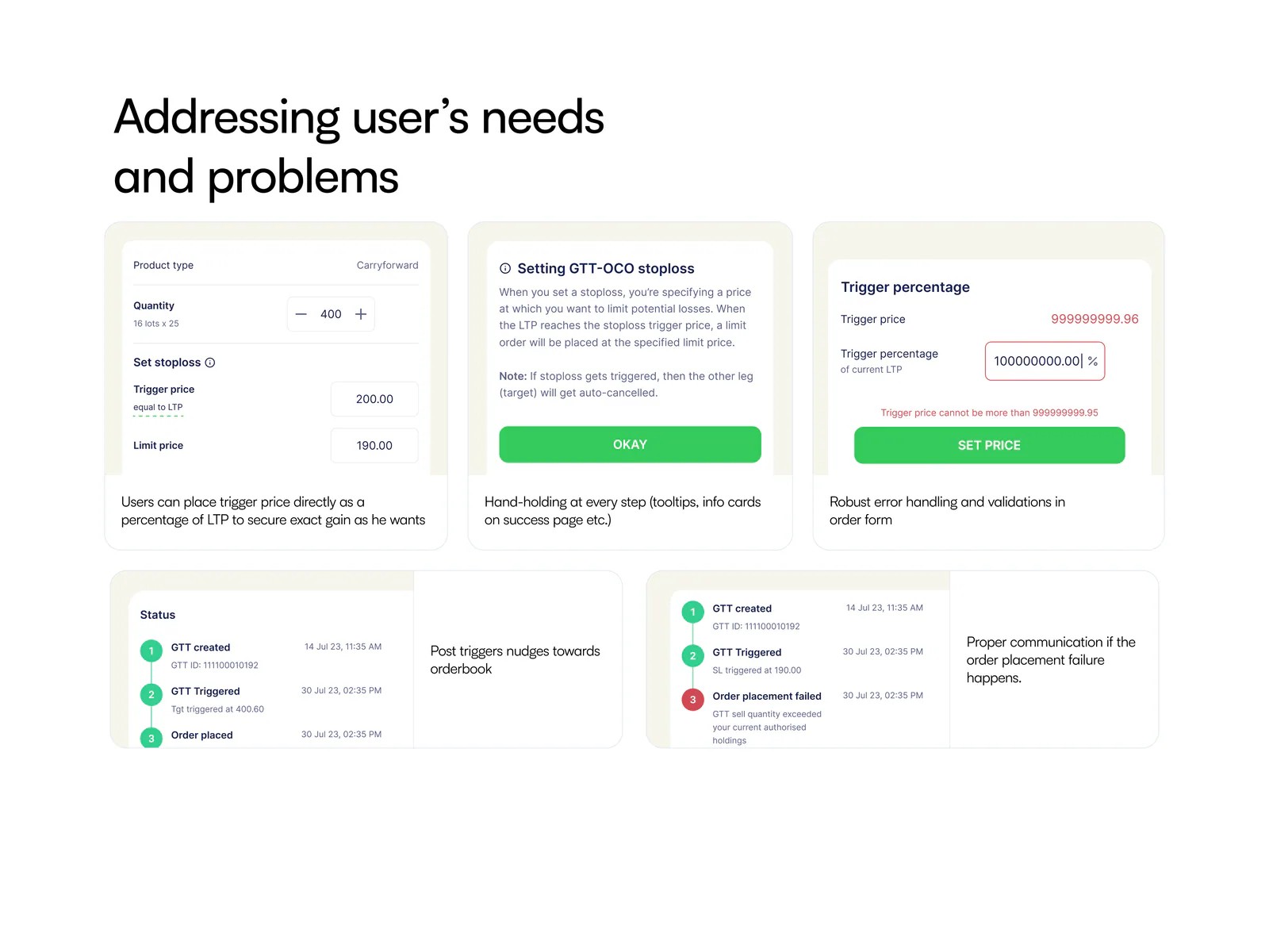 Fisdom interface responses to user needs and problems