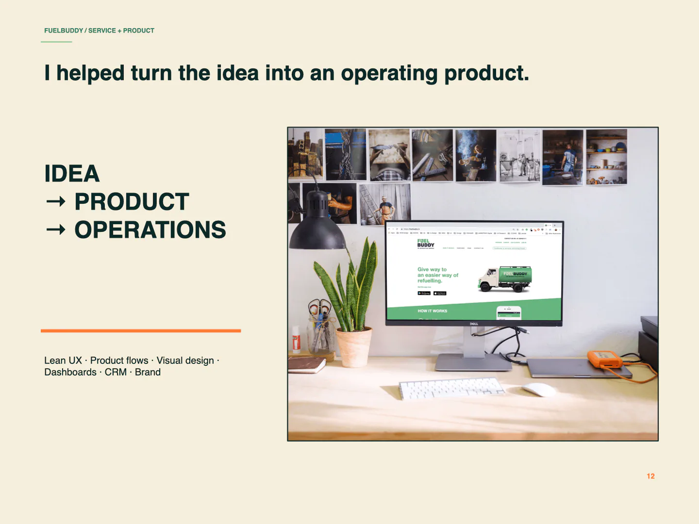 FuelBuddy product and operating experience shown on a desktop