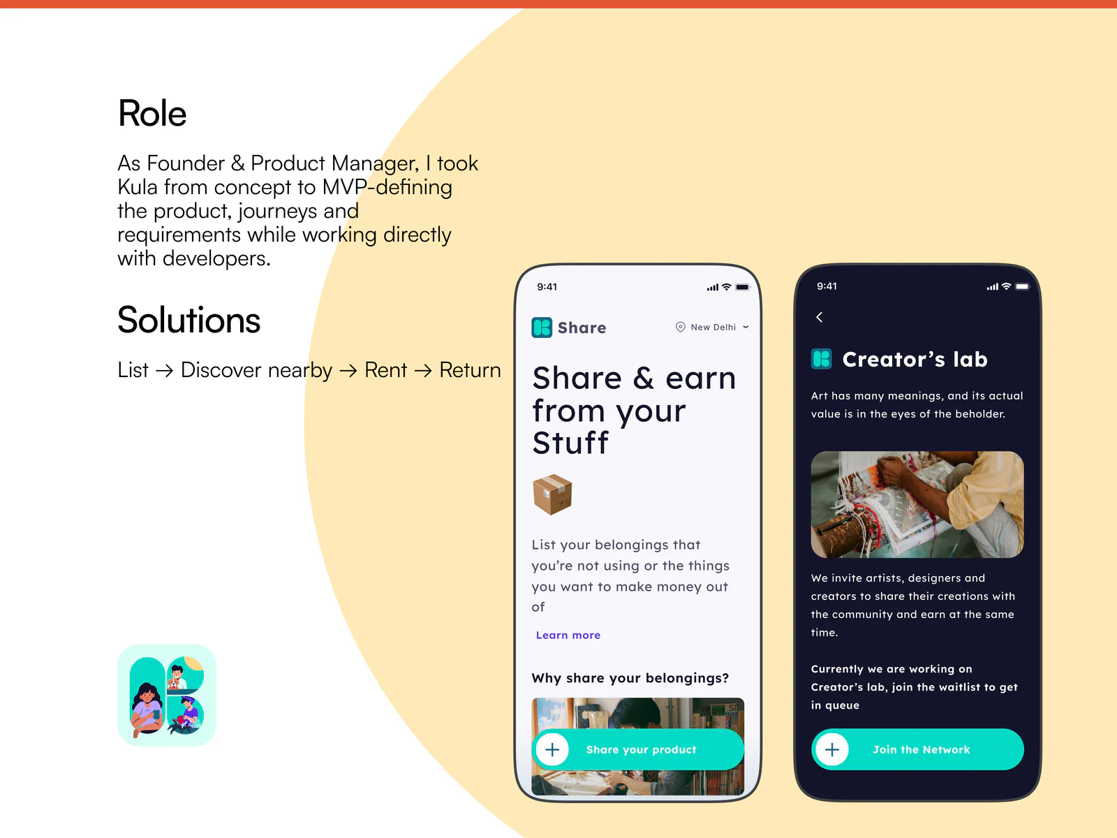 Kula role, solution and mobile request flows